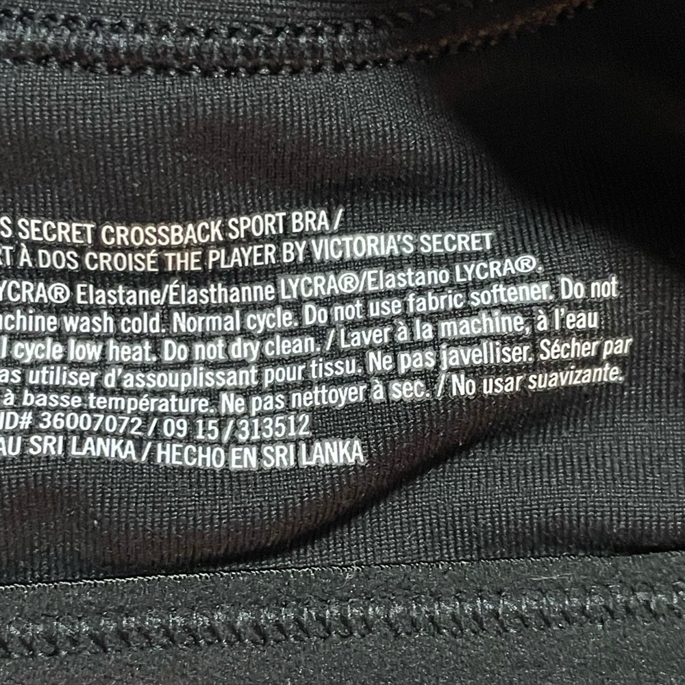 Victoria’s Secret VSX “The Player” Performance Sport Bra Black Crossback L - Picture 7 of 9